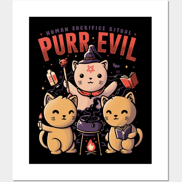 Purr Evil - Cute Devil Cat Gift Wall Art by eduely